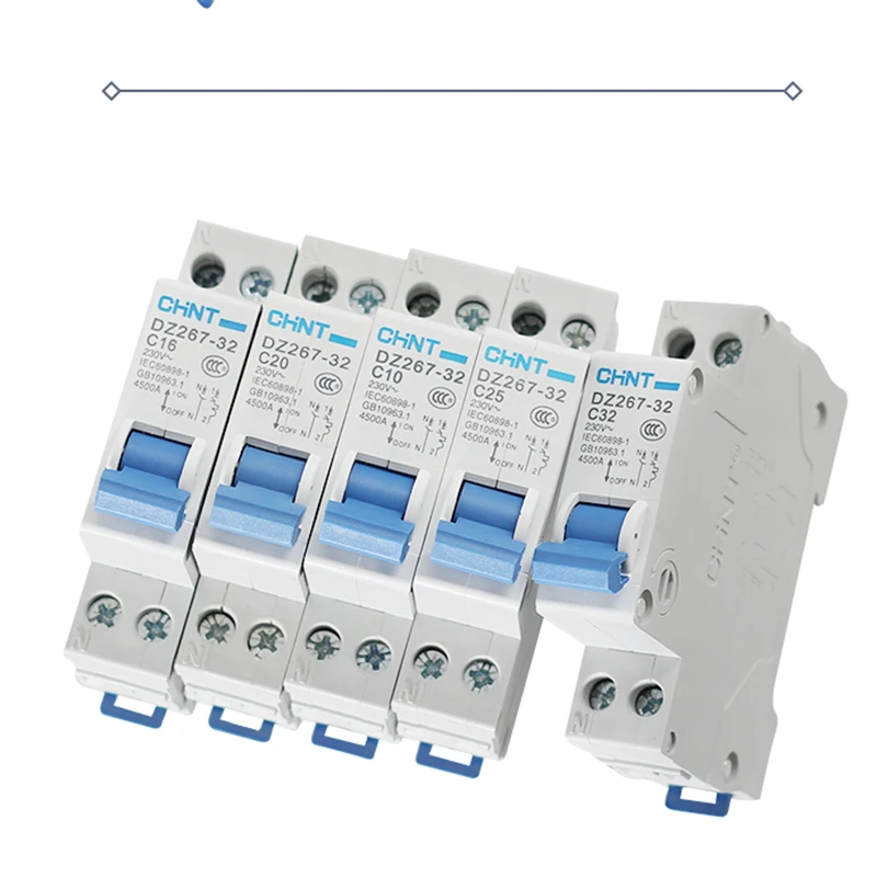 Миниатюрный автоматический выключатель MCB 1 шт. CHINT CHNT DZ267-32 DPN 1P + N 6A 10A 16A 20A 25A 32A 220 В