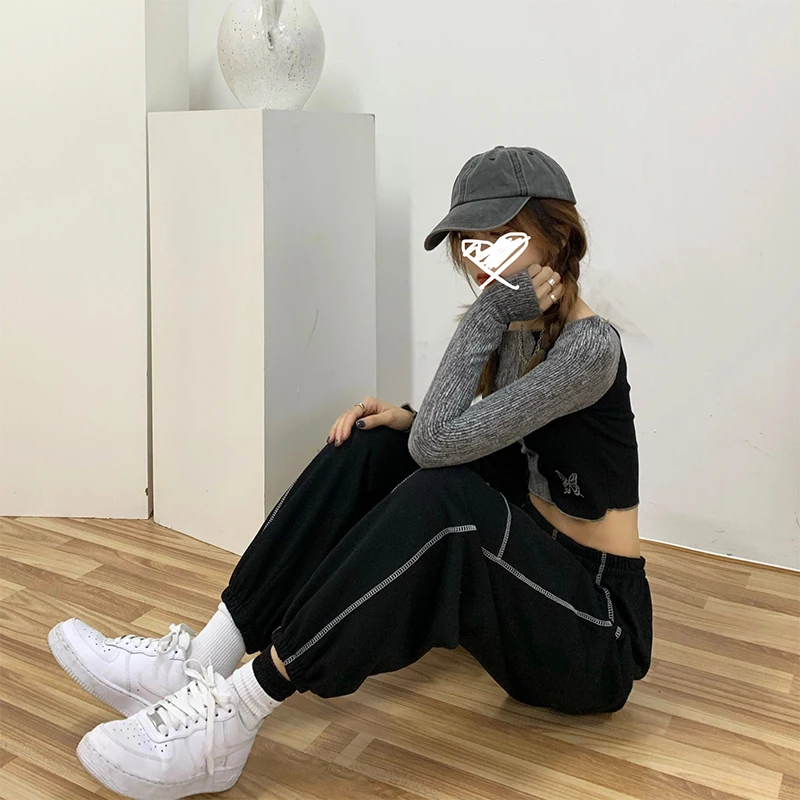 

YTX321 Ladies loose-fitting sports pants spring 2021 new small tall waist pants