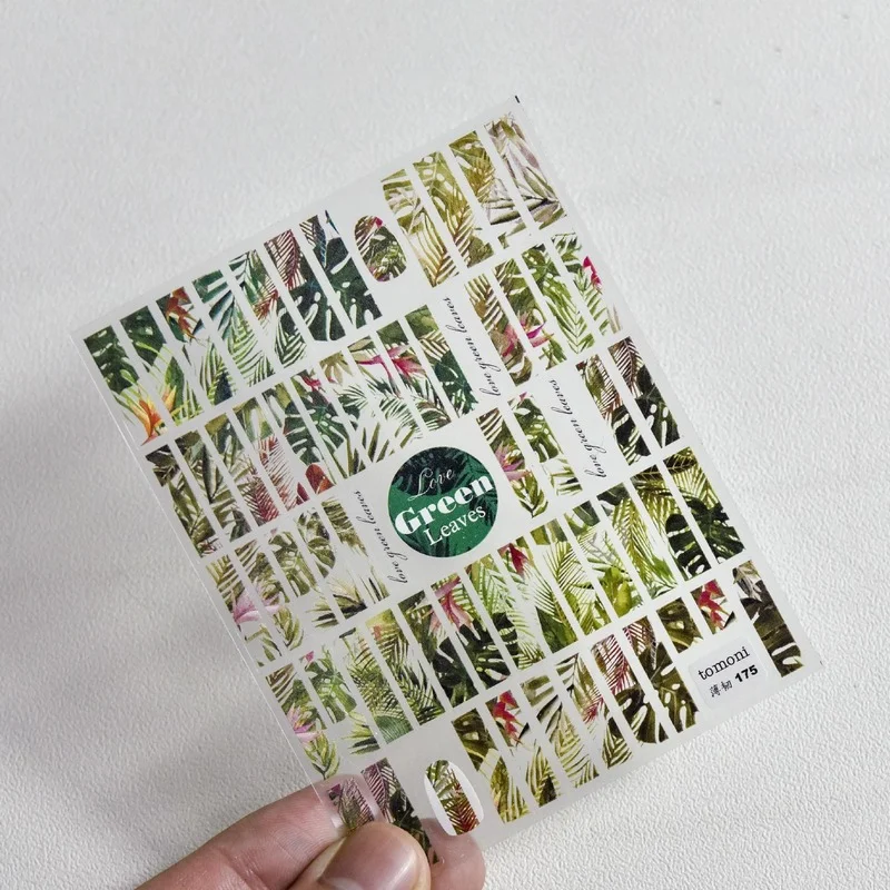 

Наклейки для дизайна ногтей Green Monstera jungle 3D, рельефные рельефы 5D, декоративные наклейки для ногтей, оптовая продажа, Прямая поставка