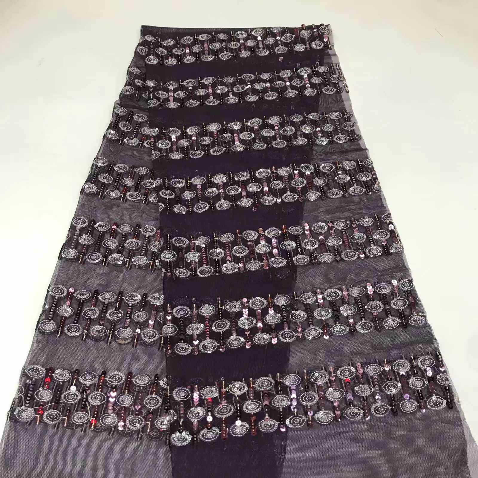 Новейшая африканская блестящая Тонкая ажурная ткань оптовая цена винная