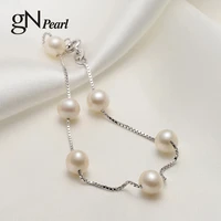 gn pearl bracelets 925 sterling silver chain genuine 6 7mm natural freshwater pearl bracelet fine fashion jewelry for women gift