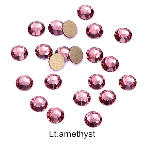 Lt.amethyst SS16 144 шт. 2088 Одежда высшего качества прозрачный арт для ногтей со стразами с 16 украшения для ногтей блестящее Стекло Стразы, не требующие горячего крепления H0913 - Цвет: Lt.amethyst
