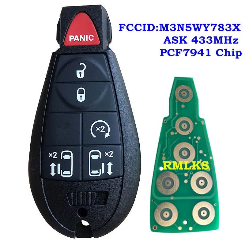 5 + 1 6 кнопок дистанционный смарт ключ брелок для JEEP M3N5WY783X / IYZ C01C Chrysler 300c Town страна
