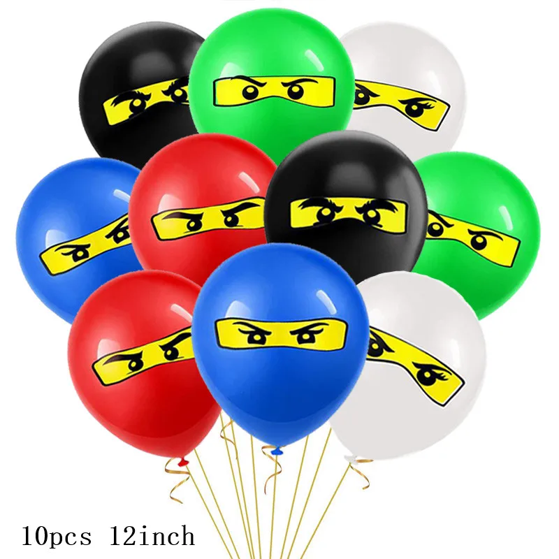 Воздушные шары ниндзя тематика латексные с днем рождения баннер Legoings Ninjagoed