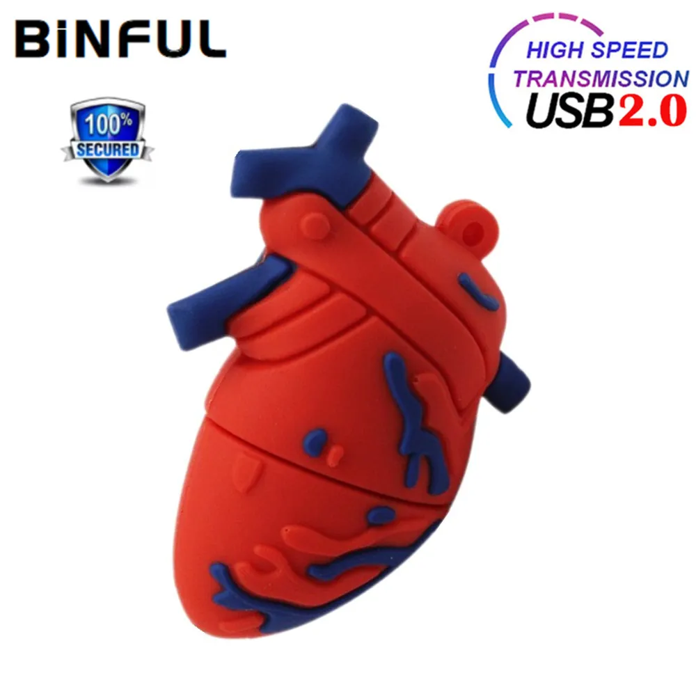 

BiNFUL Pen Drive Fun Organ Heart Brain Model Memory Stick U Disk 2.0 4GB 8GB 16GB 32GB 64GB 128G Usb Flash Drive 256GB Pendrive