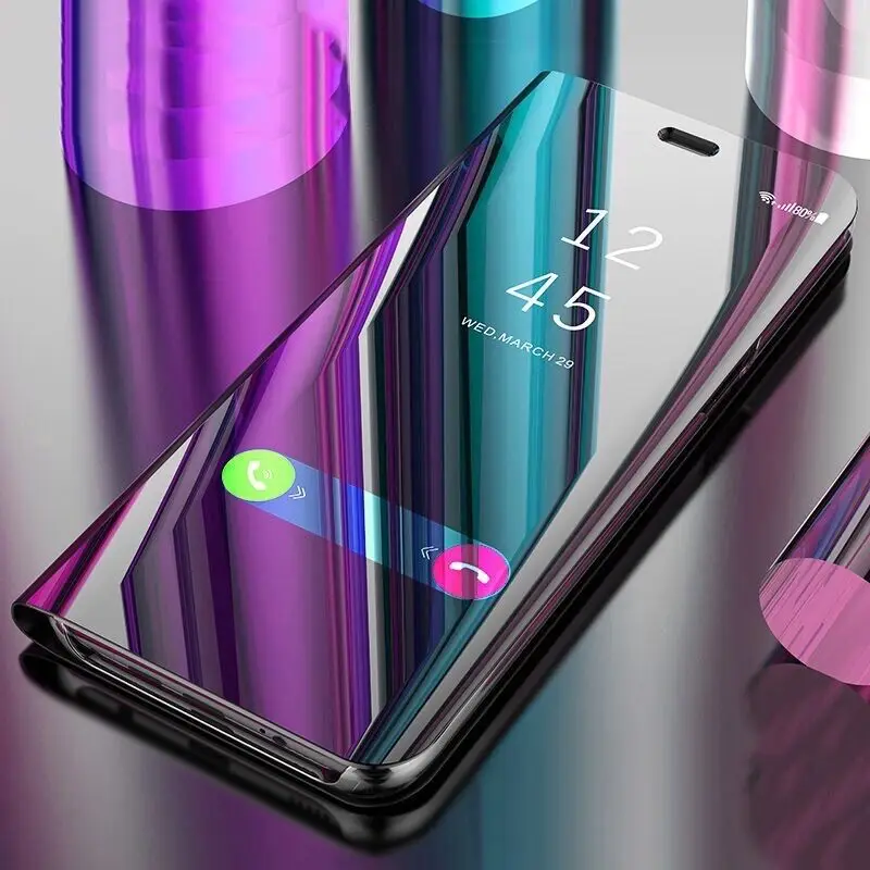 Зеркальный смарт-чехол для Xiaomi Mi 11T Pro MIX 4 кожаные откидные чехлы с подставкой 10T 11