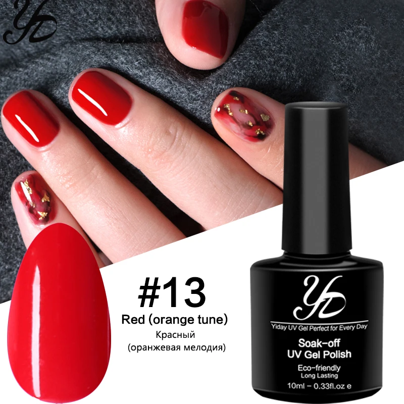 Yiday 1x ярко-красный оранжевый тон лак для ногтей УФ-гель чистый цвет