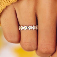vintage daisy rings for women cute flower ring adjustable open cuff wedding engagement rings female jewelry bague
