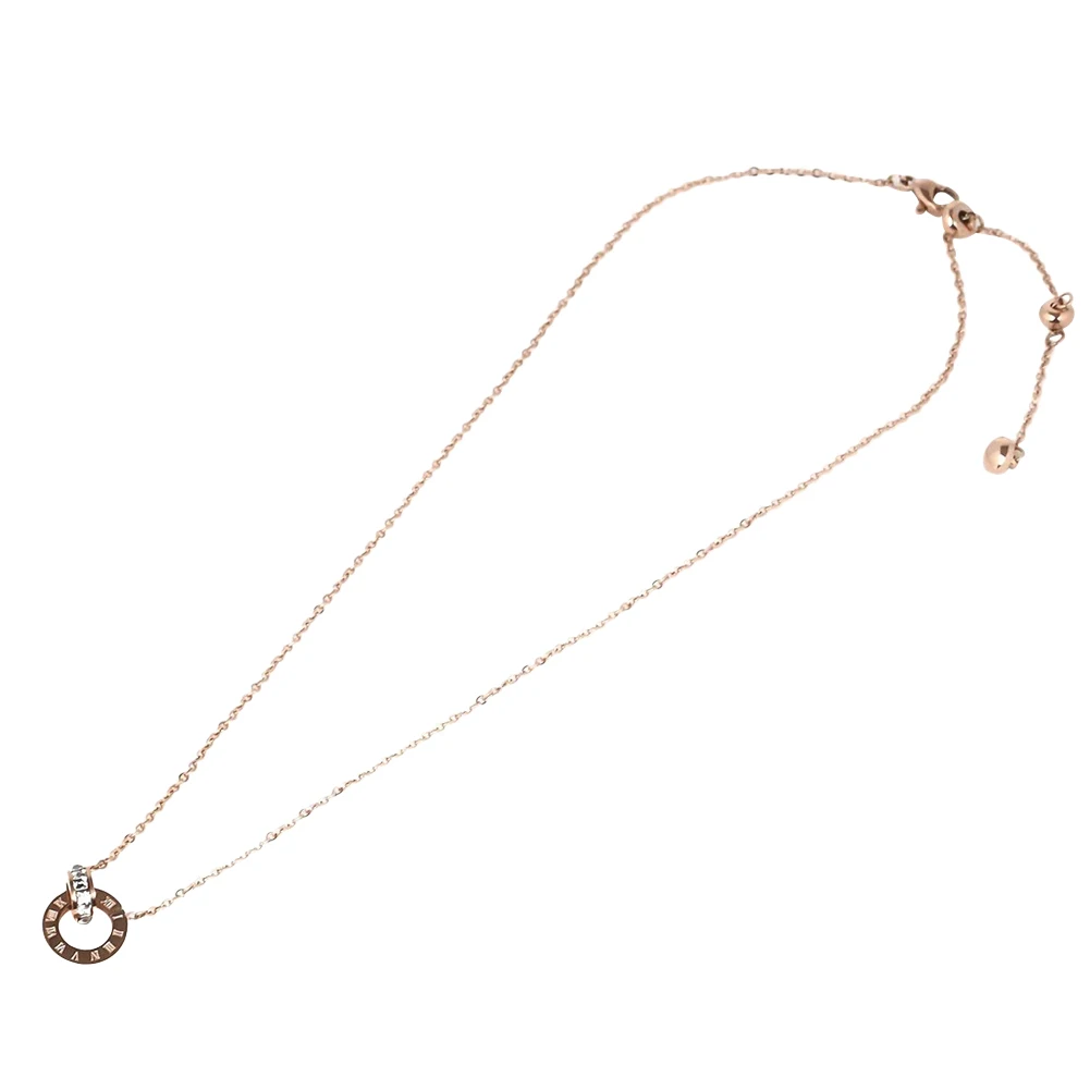 

Rose gold pendant double ring pendant women's hundred matching accessories