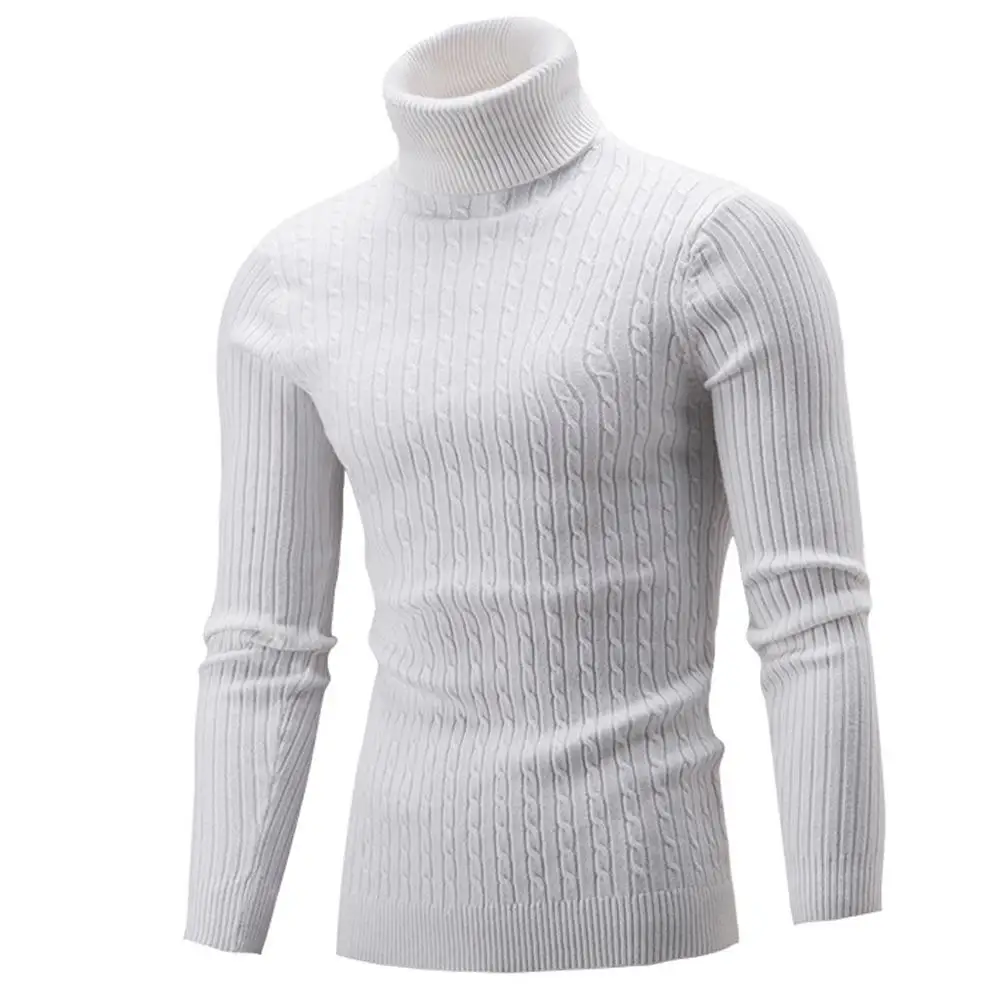 Pull Homme 2019 зимний теплый хлопковый пуловер с длинными рукавами и высоким