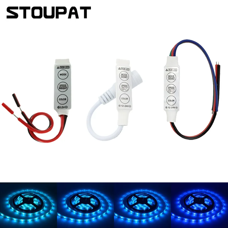 DC12V-24V 3 клавиши Светодиодная лента управление ler ручное диммер для 4pin RGB 3528 5050