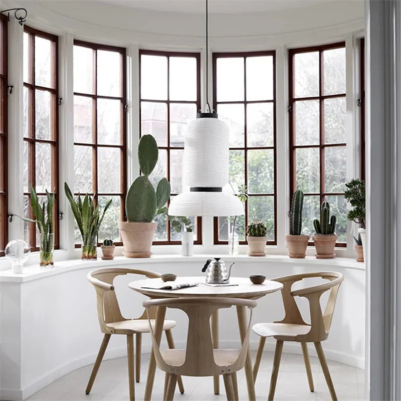 

Danish Design Oak Rice Paper Pendant Light White LED E27 Modern Hanging Lamp for Living Room Decor Restaurant Bedroom Lanterns