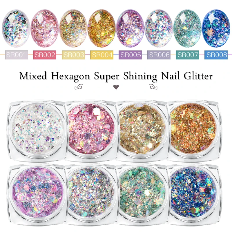 8 коробок кленовые листья блестящий порошок для дизайна ногтей голографические