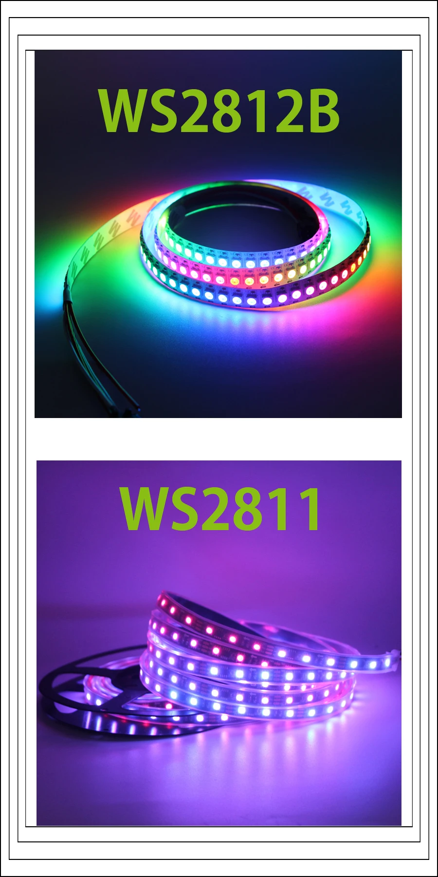 WS2812B WS2811 Светодиодная лента индивидуально Адресуемая умная RGB черный/белый PCB