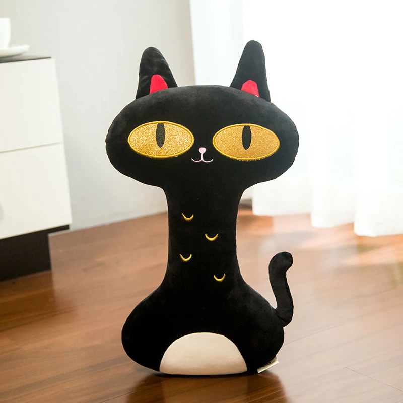 45 см Kawaii милые мягкая и удобная обувь черная кошка кукла плюшевая подушка
