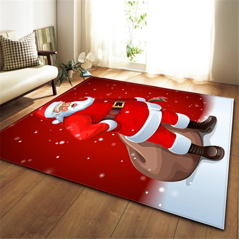 

Merry Christmas Rugs Santa Claus Home Carpets Children Play Mat Bedside Area Rugs Kitchen Doormat Rug and Carpet for Living Room