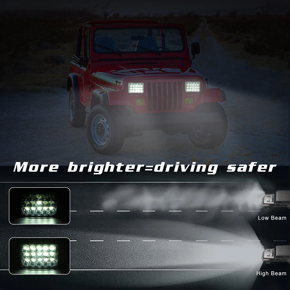 Автомобильная фара 4x6 дюймов квадратная 180 Вт 15 светодиосветодиодный высокая