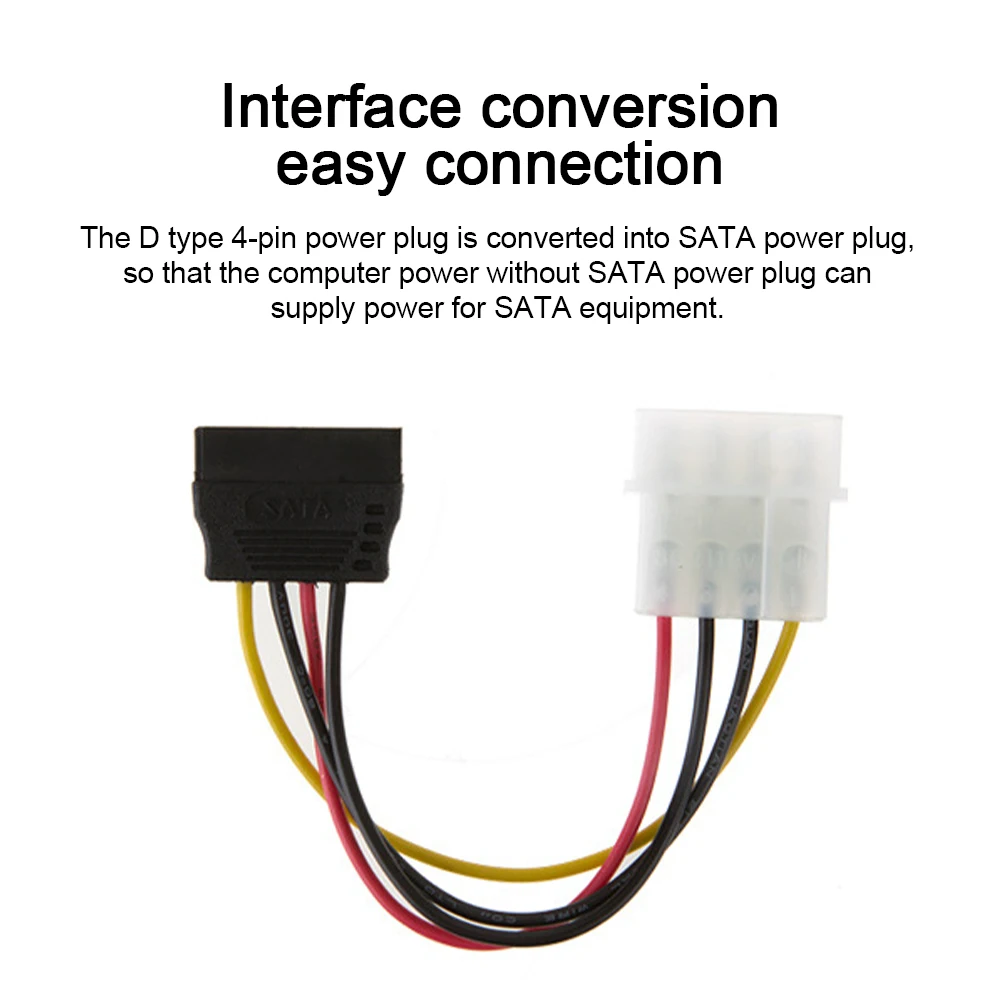 

4 Pin to SATA Cable 4 Pin Power to 15 Pin SATA Female Hard Drive Power Adapter Cable for Hard Drives ROM Drives