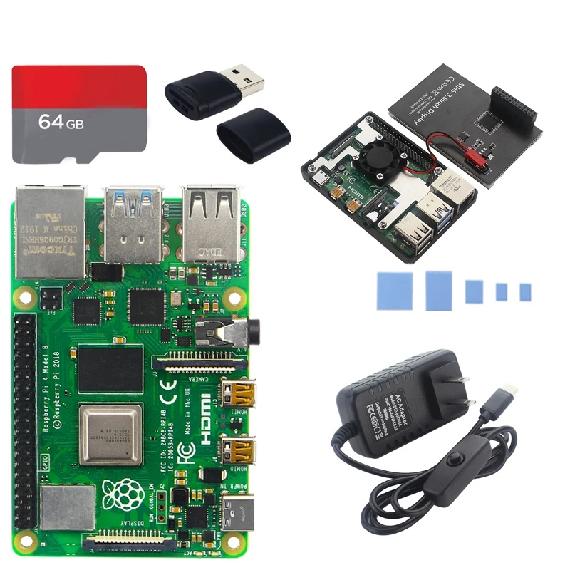 Günstig Für Raspberry Pi 4 Modell B 4GB RAM BCM2711 Quad Core Cortex-A72 V8 1,5 GHz 2.4/5,0 GHz WIFI Bluetooth 5,0 RPI 4B