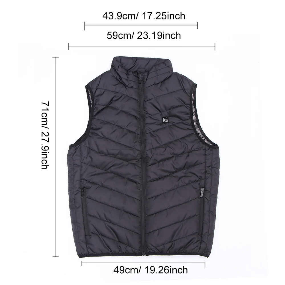 

Outdoor Autumn Winter Men Electric Vest Warm Jacket Sleeveless USB Electrical Heated Waterproof Activity Fishing Hunting Vest