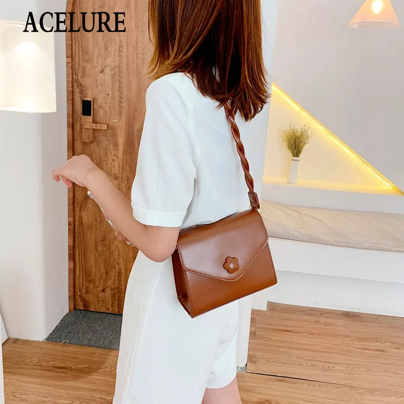 

ACELURE Solid PU Leather Handbags Women Designer Crossbody Shoulder Messenger Bags Ladies Wedding Party Purse Satchels Clutches