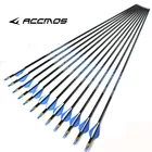 Стрелы из чистого карбона для стрельбы из лука, 12 шт., внутренний диаметр 300 мм, стержень 340, 400, 500, 600, 700, 800, для стрельбы из блочногоревольверного лука, для занятий спортом на открытом воздухе, охоты