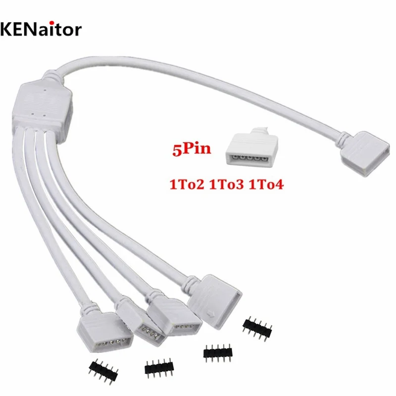 4Pin 5Pin RGB разделитель RGBW разъем отклонения в размерах на 1 2 3 4 женскому удлинитель