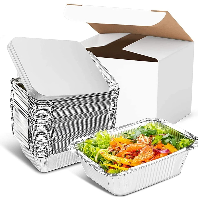 

Aluminum Pan Disposable 30-Pack,Tin Foil Pans with Lid Recyclable,Deep Pans Tin Food Storage for Cooking/Baking/Takeout