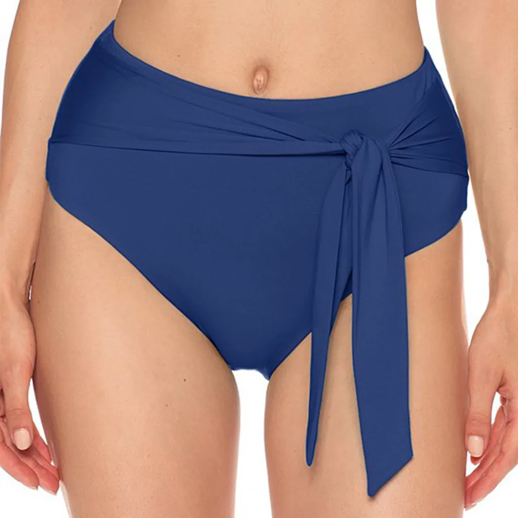 Женский комплект бикини с оборками на подоле однотонный купальник из двух