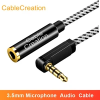 cablecreation 3 5mm male to female extension cable with microphone stereo audio adapter for iphone ipad xiaomi redmi 5plus pc