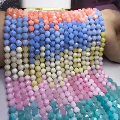 

loose beads multicolor jade diamond shape faceted 6/8/10mm 14inch for DIY jewelry making FPPJ wholesale beads nature