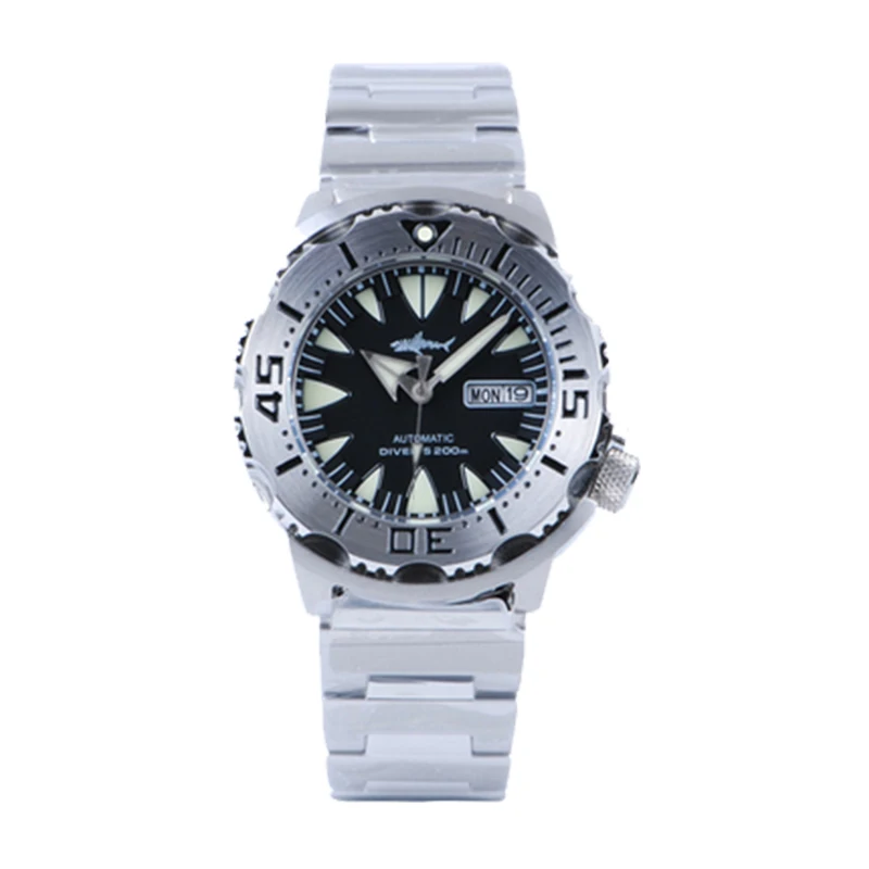 

HEIMDALLR Monster Men Watch HMSK01 Men's Mechanical Watches Sapphire Glass 62mas Black PVD Luminous Diving Watch 200M