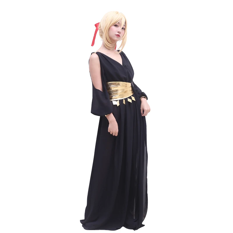 

Anime Fate/Grand Order FGO Saber Nero Claudius Cosplay Costume Black Pajamas Nightdress Daily Suit Fancy Party Dress with Wig
