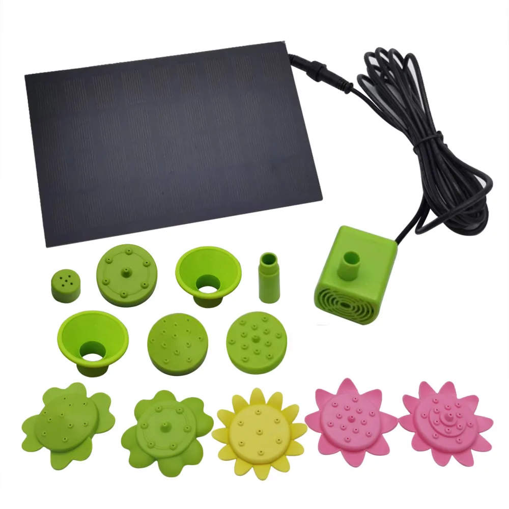 

Солнечный Фонтан Водяной насос для прудов плавательных бассейнов аквариумы сад на открытом воздухе поплавок птица ванна 9V/1,8 W XH02-0918A сопла