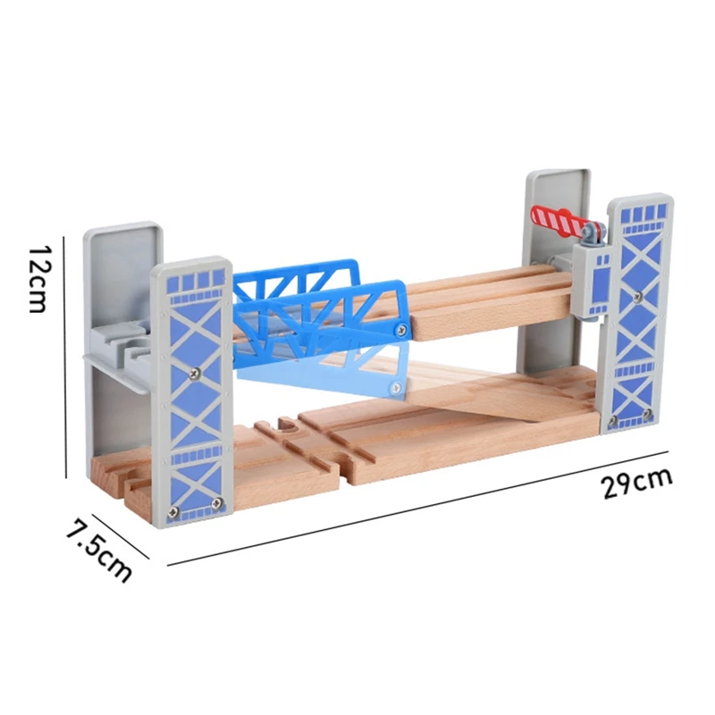 

Wooden Train Track Double Layer Railway Accessories Track Bridge Educational Toys Cross Tunnel Bridge Wooden Track Toy For Kids