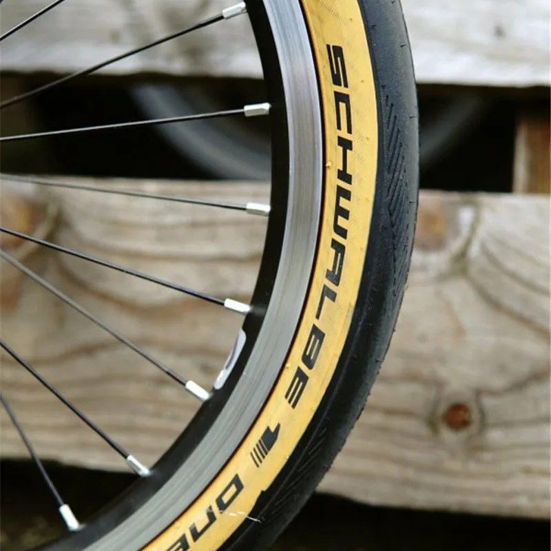 SCHWALBE One 35-349 16x1 1/3 for Brompton Bike Foldable Tire Retro Yellow Side 16 Inch EXO Ultralight | Спорт и развлечения