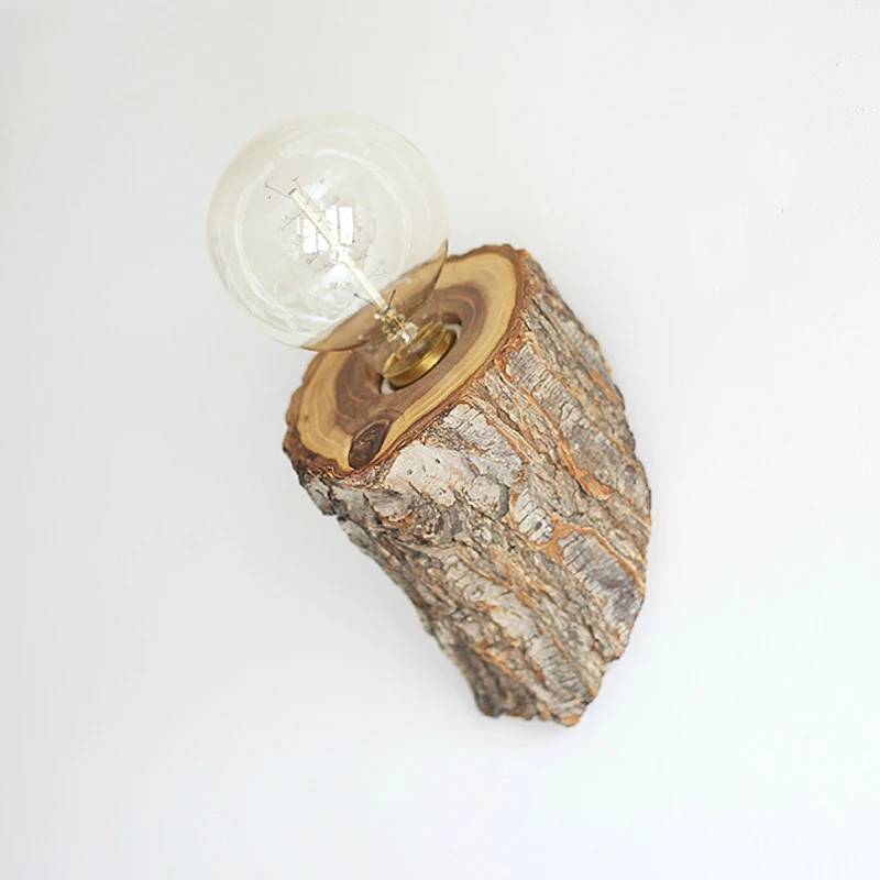 

Креативное украшение из массива дерева светодиодный Ночной Настенный светильник для корридора отеля ресторана садовый декоративный свети...