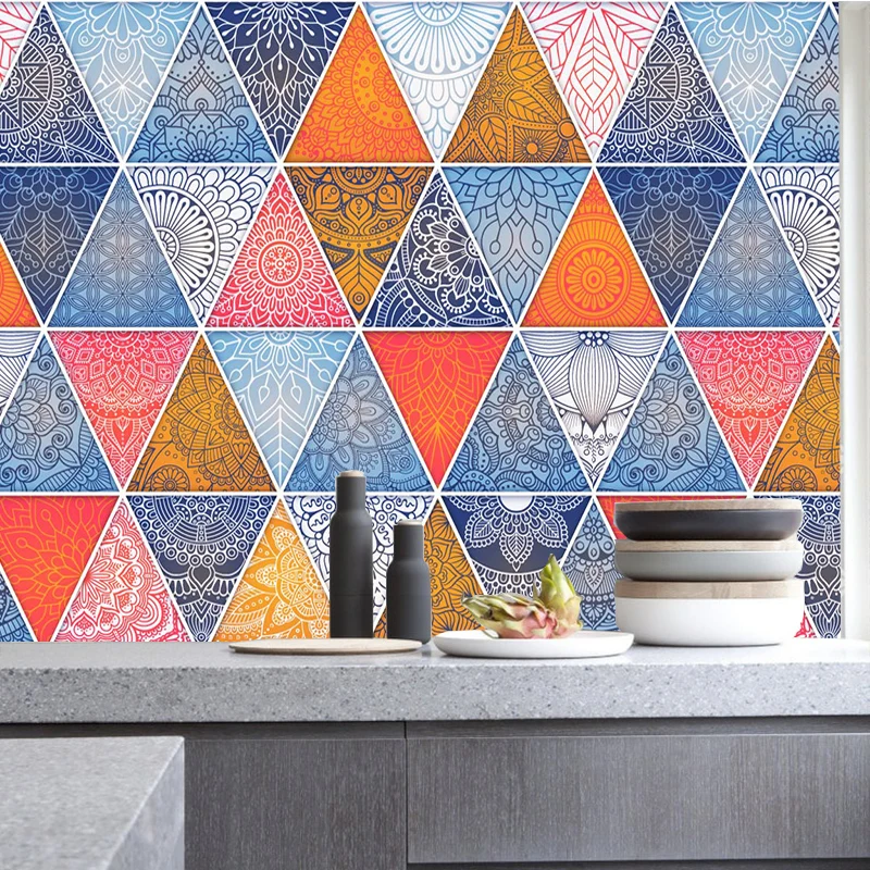 Наклейки на стену в испанском стиле с мандалой и треугольниками | Дом сад