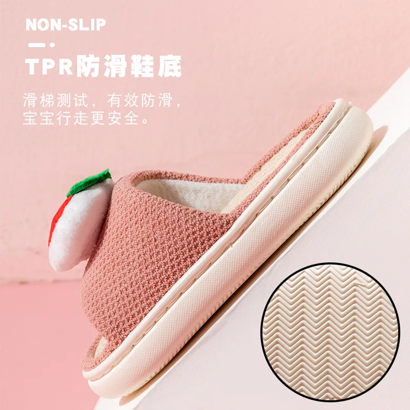 PADRISIMOS/Детские хлопковые тапочки Детские льняные с фруктами Сезон осень-зима