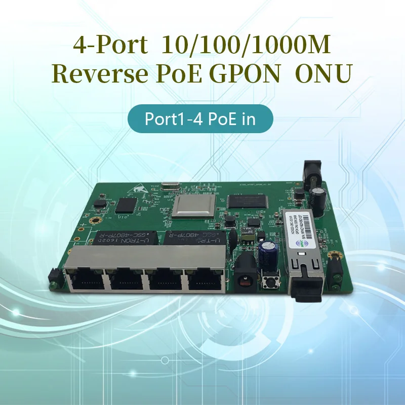 Бесплатная доставка FTTB 4 портовое гигабитное обратное питание PoE Gpon onu EPON ONU sfp POE GPON