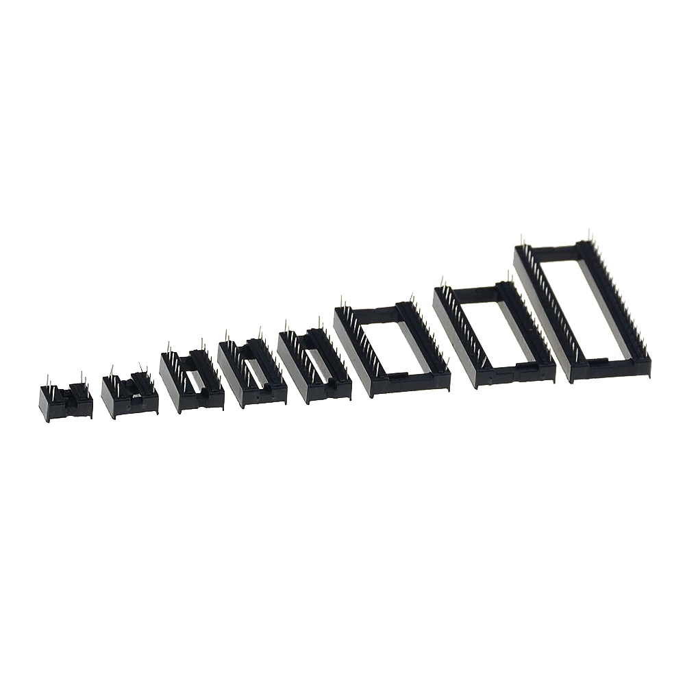 100 шт./корт. IC розетки DIP6-DIP40Pins DIP 6P 8P 16P 28P соединитель гнездовой адаптер Тип припоя