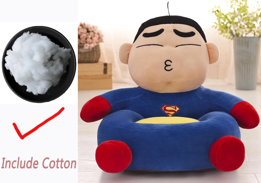 B with Cotton Диван или диван) Детские Плюшевые опорные сидения диван мультфильм Мстители Человек-паук Капитан Америка стул детские сидения игрушка - Цвет: B with Cotton