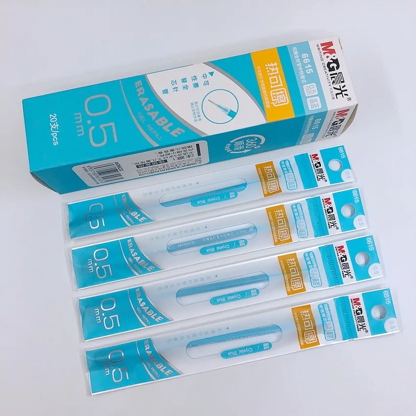 

(60 Pieces/Lot) Wholesale Needle Nib Blue Color 0.5mm Heat Erasable Gel Ink Pen Refill Korean School Office Supplies M6615