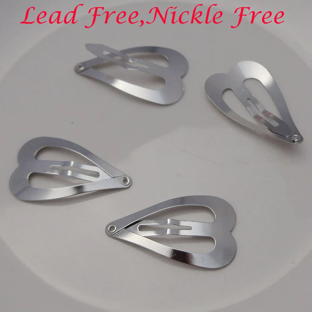 Фото 100PCS 4.0cm 3cm Silver Heart Metal Snap Clip Filigree Hairpins at Nickle Free Lead for DIY Kids Hair Accessories - купить по 100PCS 4.0cm 3cm Silver Heart Metal Snap Clip Filigree Hairpins at Nickle Free Lead for DIY Kids Hair Accessories - купить по