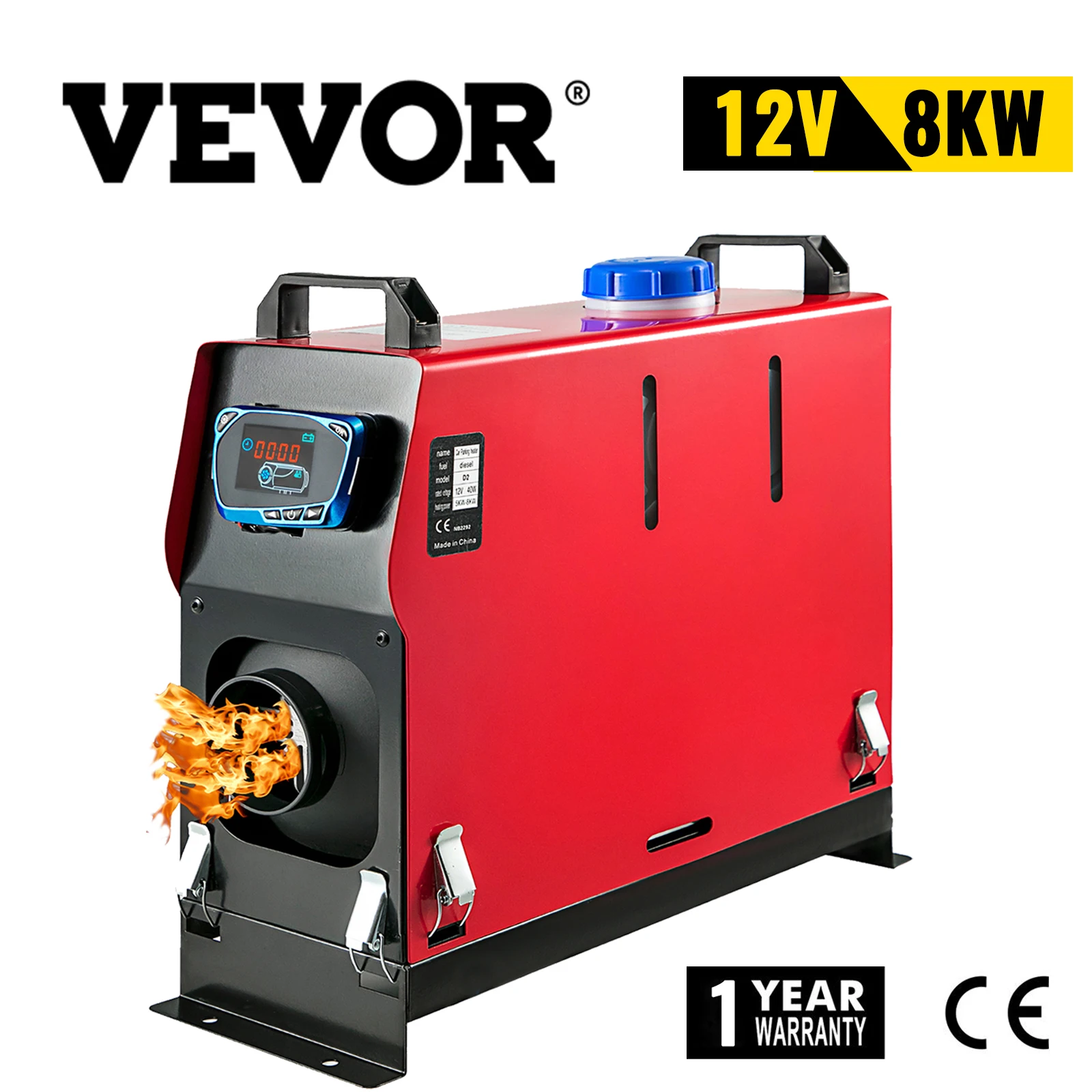 VEVOR 8KW 12V Дизельный подогреватель воздуха все в одном с глушителем ЖК