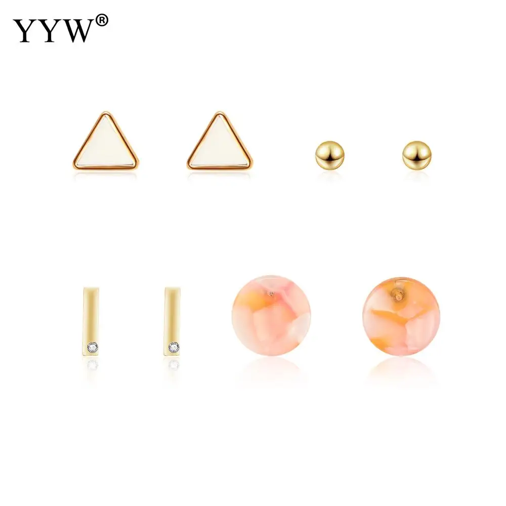 Европейский стиль 4 пары Золотая шпилька набор сережек женские вечерние сережки