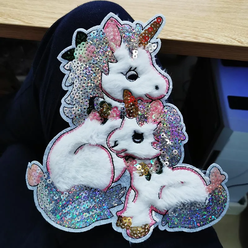 DIY нашивка с железной башней, нашивки с блестками для шитья одежды, нашивки для одежды, нашивка единорога с героями мультфильмов, милые полоски на одежде