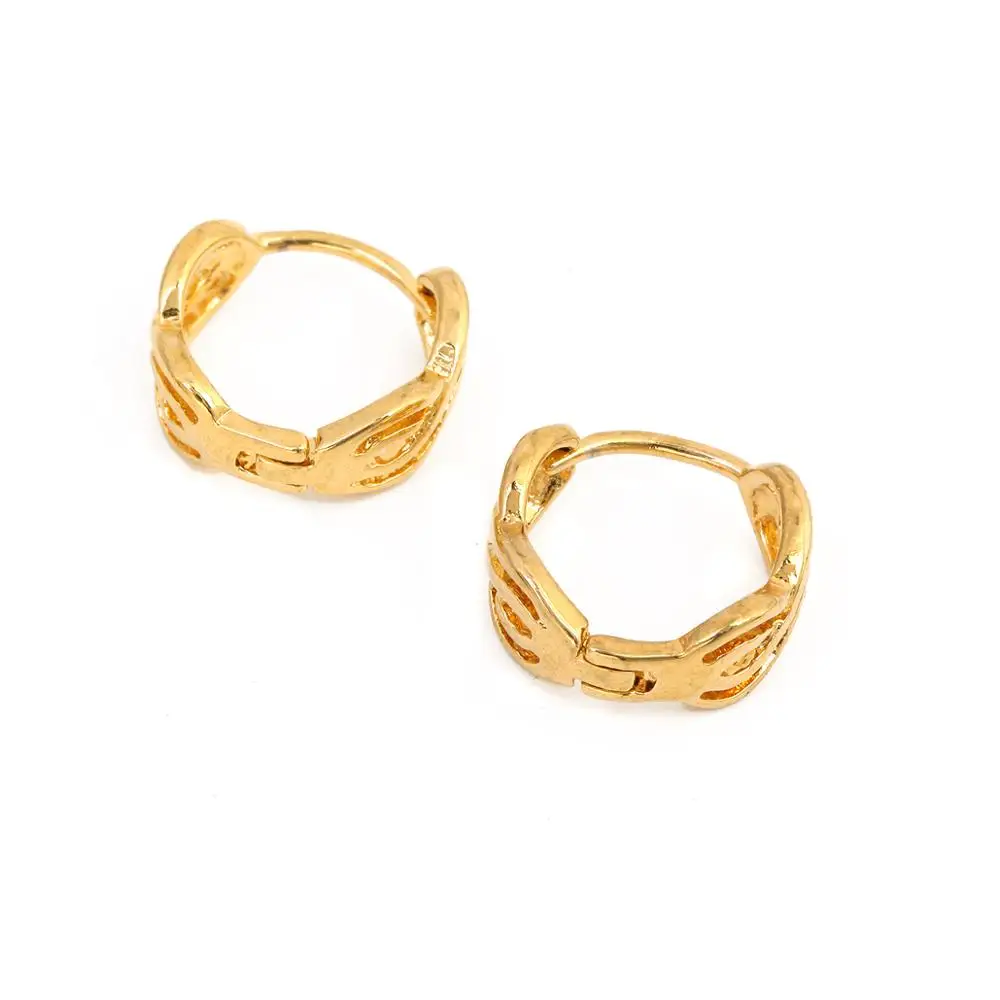 Золотой цвет геометрические формы Bowtie с петлей Huggie модный обруч серьги женские