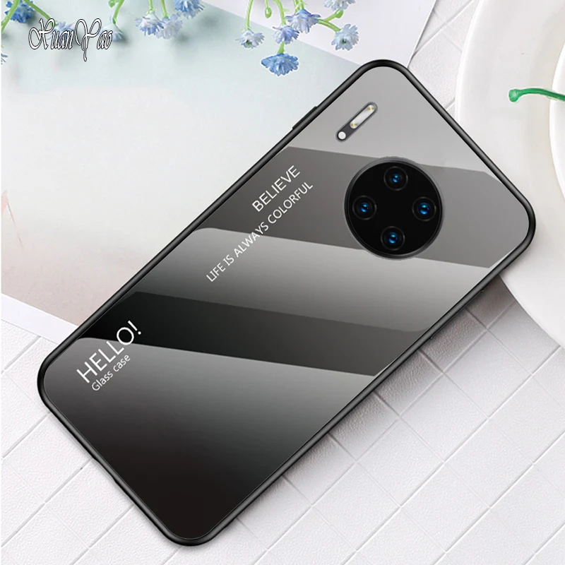 XUANYAO Чехлы для Huawei Mate 30 Чехол стеклянная задняя крышка чехол Pro силиконовый
