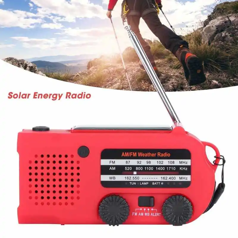 Многофункциональный ручной радиоприемник ABS на солнечной энергии SOS